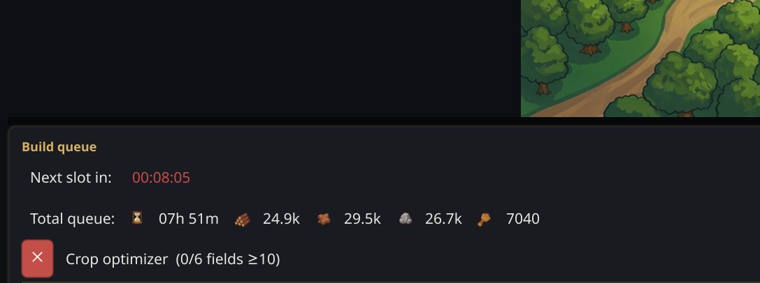 The status line under the build queue showing the current goal and its progress, with a red cross to stop it.